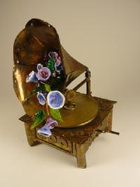 glass flowers music box